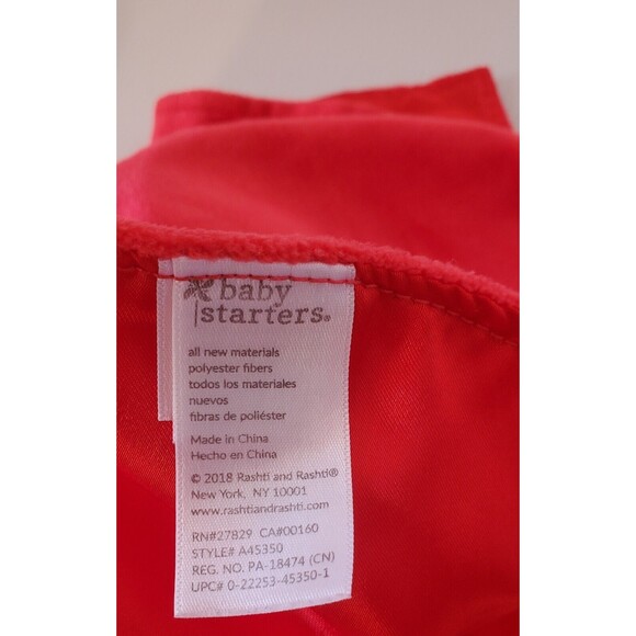 Baby Starters Security Blanket Sock Monkey My First Christmas Plush Lovey Rattle - Picture 7 of 10